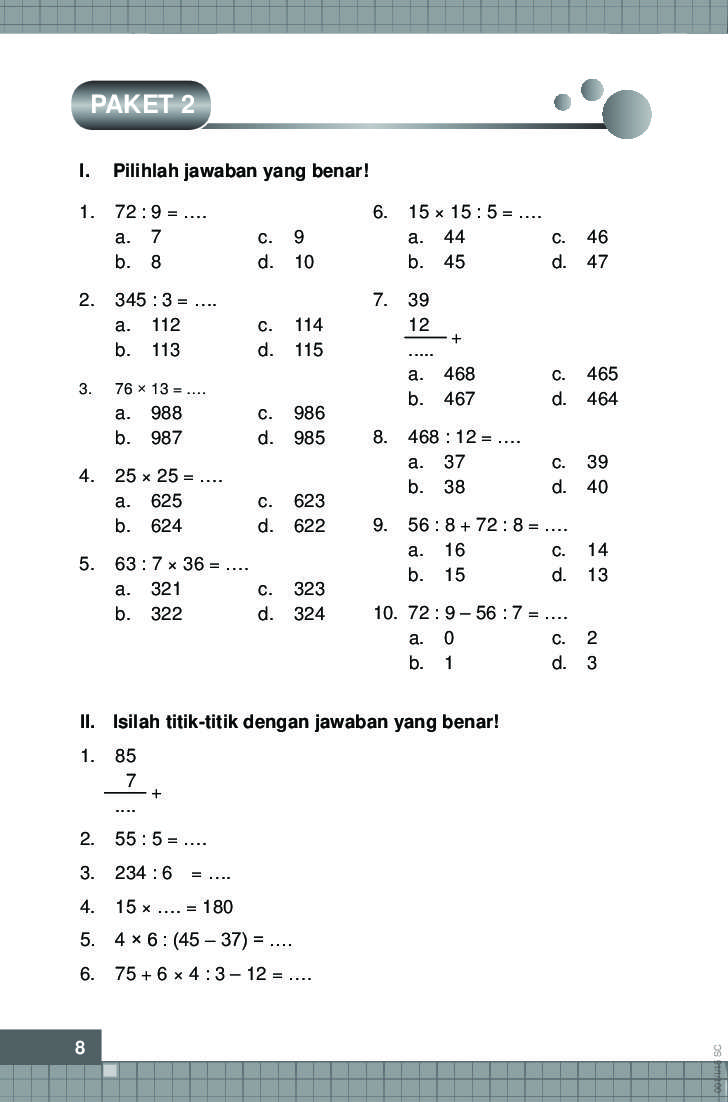 Ternyata 30 Soal Kelas 3 Semester 1 Matematika yang Wajib Dikuasai Siswa Sekarang
