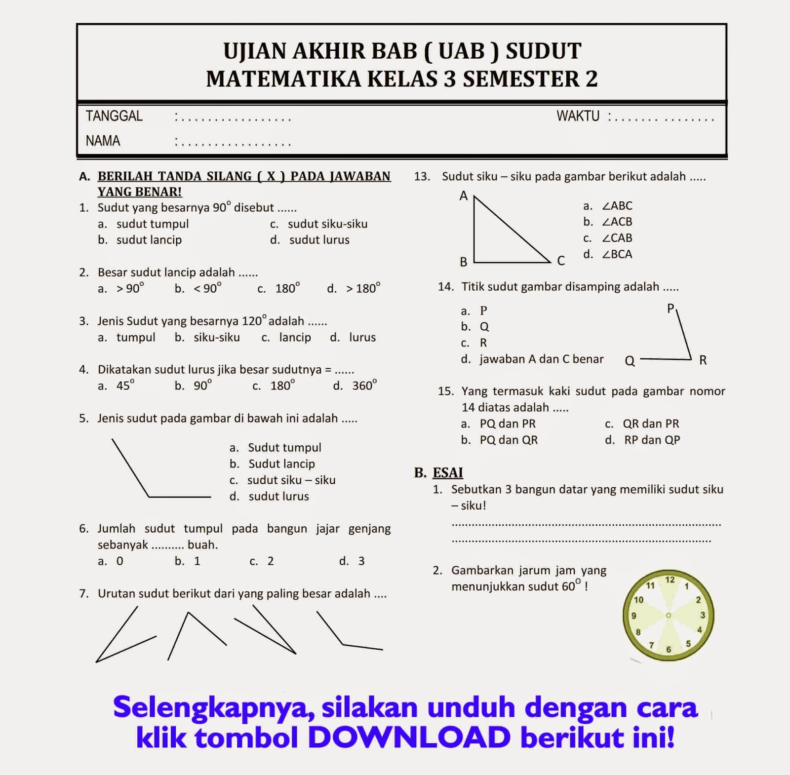 5 Soal UTS Kelas 3 Semester 2 Tahun 2026 yang Paling Sulit, Ternyata Ini Triknya