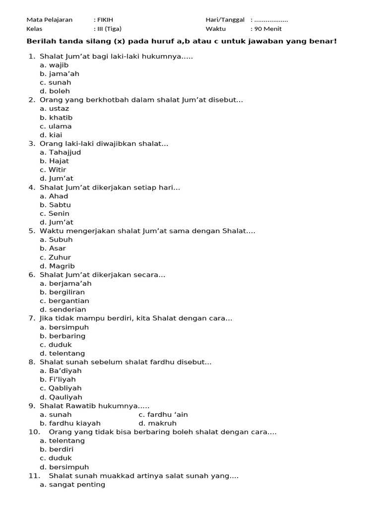 Rahasia Kunci Jawaban Soal Fiqih Kelas 3 Wajib Tahu 2026