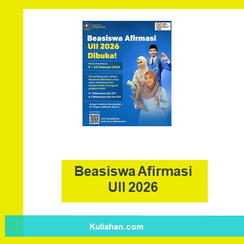 Beasiswa Afirmasi UII 2026 untuk Mahasiswa Baru Beasiswa Afirmasi UII 2026 untuk Mahasiswa Baru