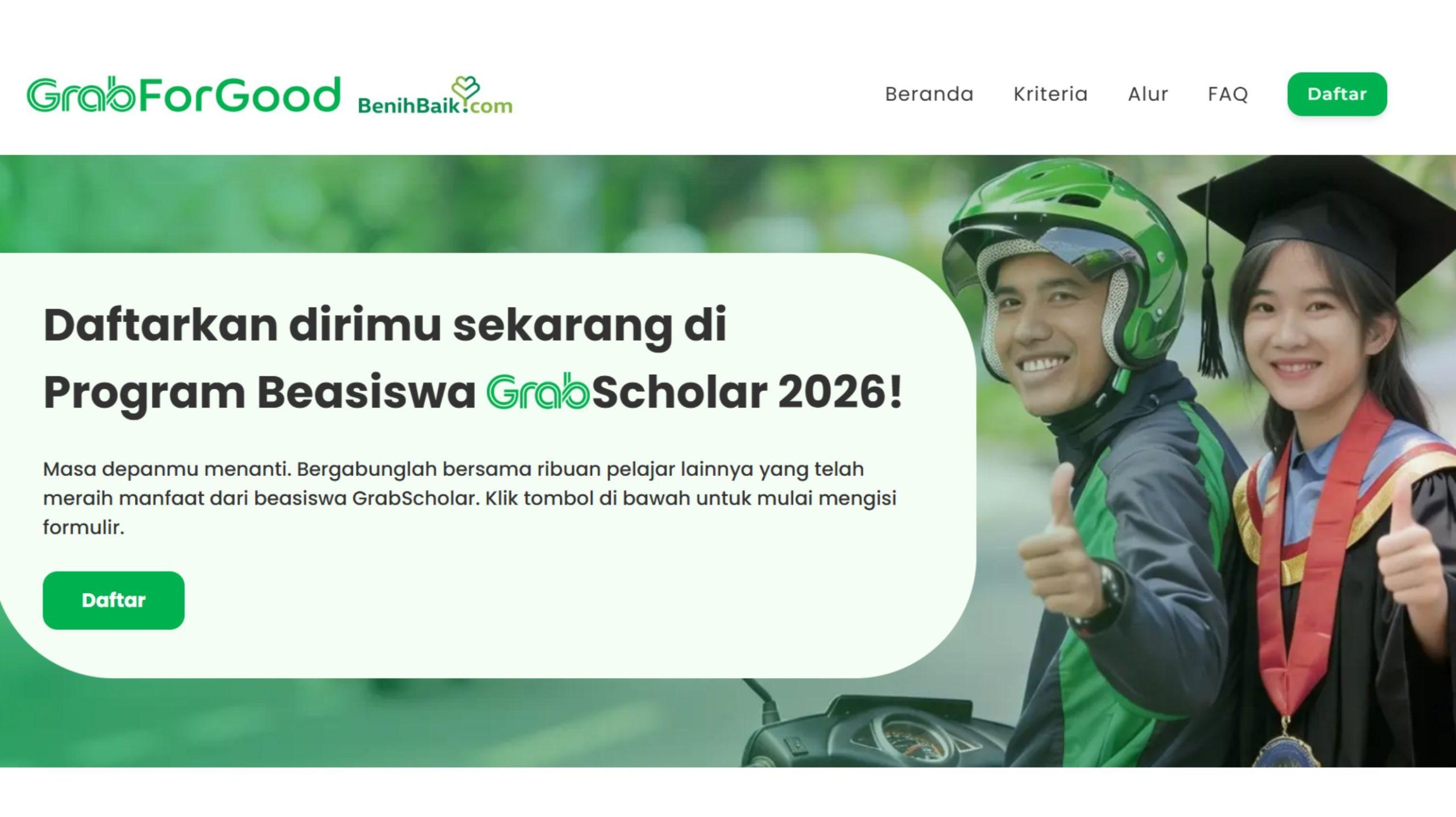 Resmi Link benihbaik com beasiswa-grab untuk Daftar Grab Scholar 2026 Resmi Link benihbaik com beasiswa-grab untuk Daftar Grab Scholar 2026