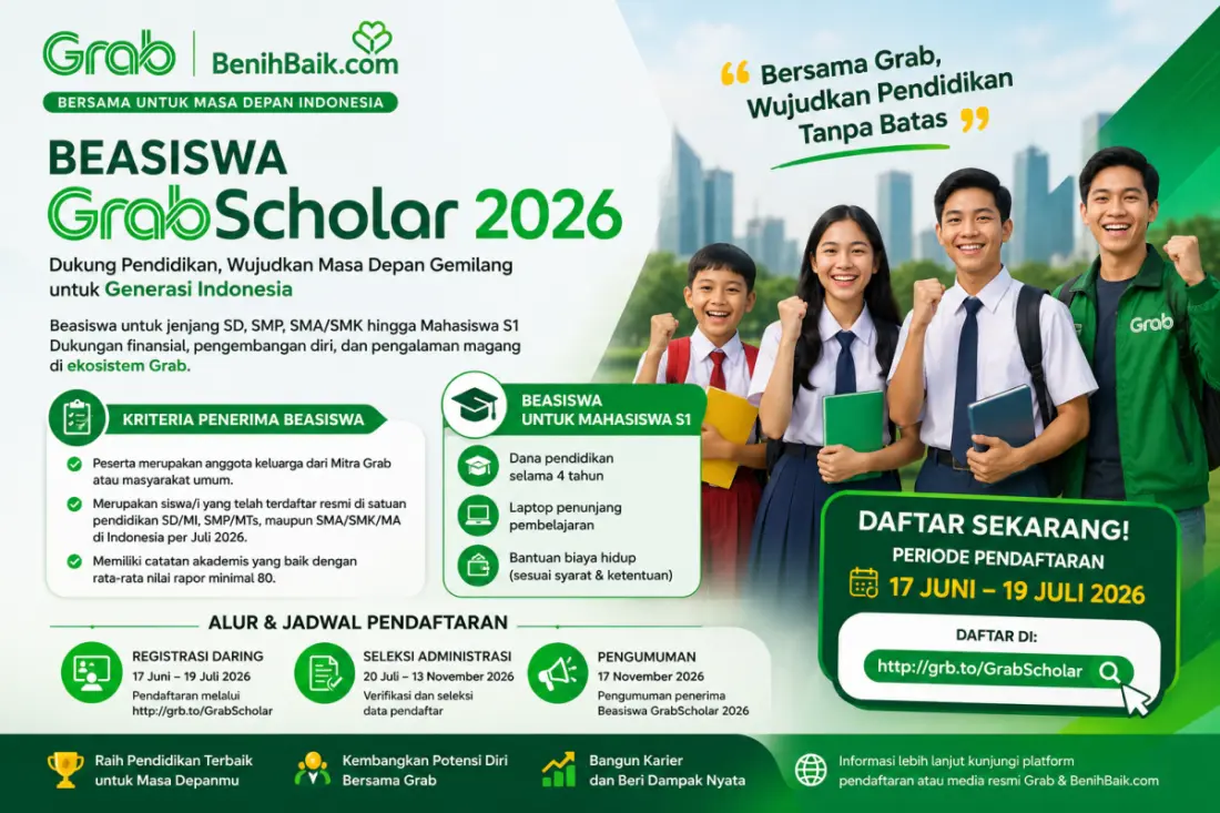 5 Fakta Mengejutkan Beasiswa Grab Scholar 2026 yang Wajib Kamu Tahu Sebelum Mendaftar 5 Fakta Mengejutkan Beasiswa Grab Scholar 2026 yang Wajib Kamu Tahu Sebelum Mendaftar