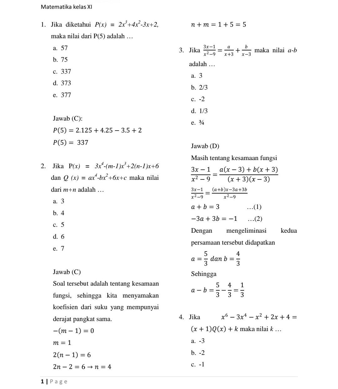 5 Rahasia Contoh Soal dan Pembahasan Matematika Kelas 11 Semester 1 yang Jarang Diketahui Guru