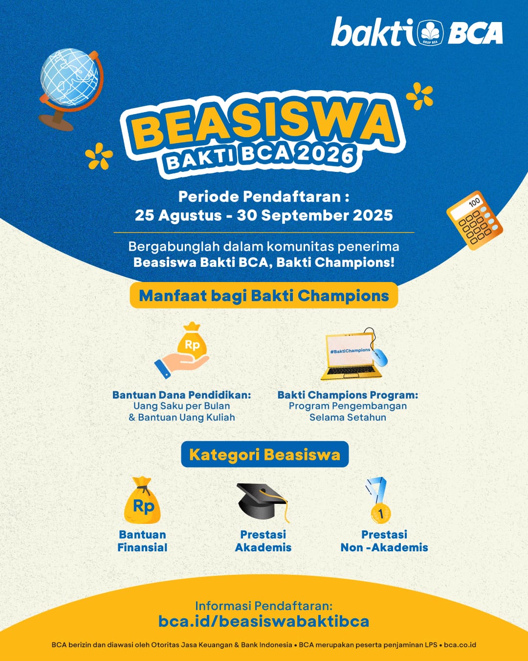 Bakti BCA 2025 Dibuka! 5 Fakta Penting Sebelum Daftar Beasiswa Kuliah Gratis dan Langsung Kerja Bakti BCA 2025 Dibuka! 5 Fakta Penting Sebelum Daftar Beasiswa Kuliah Gratis dan Langsung Kerja