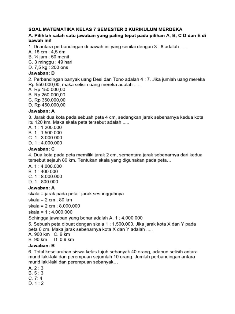 15 Soal Mid Semester 2 Kelas 7 Kurikulum 2013 Paling Sering Muncul, Wajib Pelajari Sebelum Ujian!