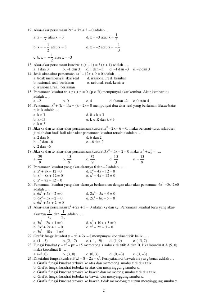 7 Contoh Soal dan Jawaban Matematika Kelas 12 Semester 1 yang Wajib Kuasai Sebelum Ujian