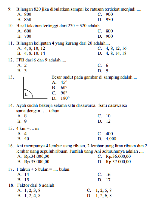 7 contoh soal dan jawaban matematika kelas 4 sd semester 1 yang Bikin Nilai Naik Cepat
