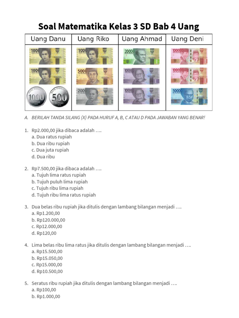 Sejarah Uang Kelas 3 SD Soal Paling Sering Muncul, Ternyata Ini Rahasia Nilai 100 yang Jarang Diketahui