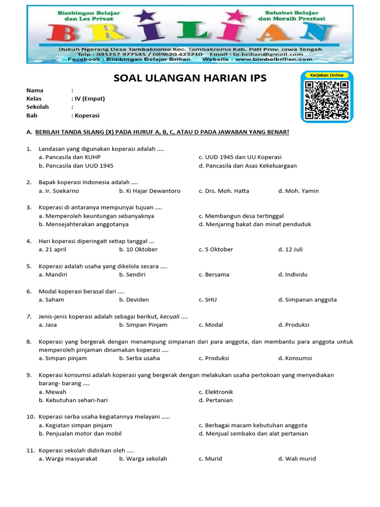 Terbukti 10 Macam Macam Soal IPS Kelas 4 dan Jawabannya yang Kamu Kuasai Sebelum Ujian! Terbukti 10 Macam Macam Soal IPS Kelas 4 dan Jawabannya yang Kamu Kuasai Sebelum Ujian!