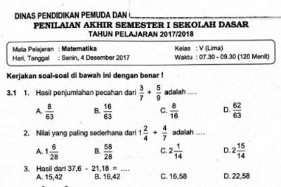 7 Rahasia Contoh Soal dan Jawaban Matematika Kelas 12 Semester 1 2019 yang Wajib Kuasai