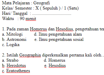 Rahasia contoh soal dan jawaban geografi kelas 10 semester 1 nilai tinggi 2026