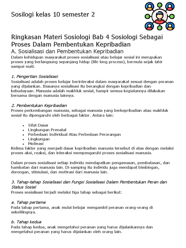 Rangkuman Materi Sosiologi Kelas 10 | PDF | Sains & Matematika Rangkuman Materi Sosiologi Kelas 10 | PDF | Sains & Matematika