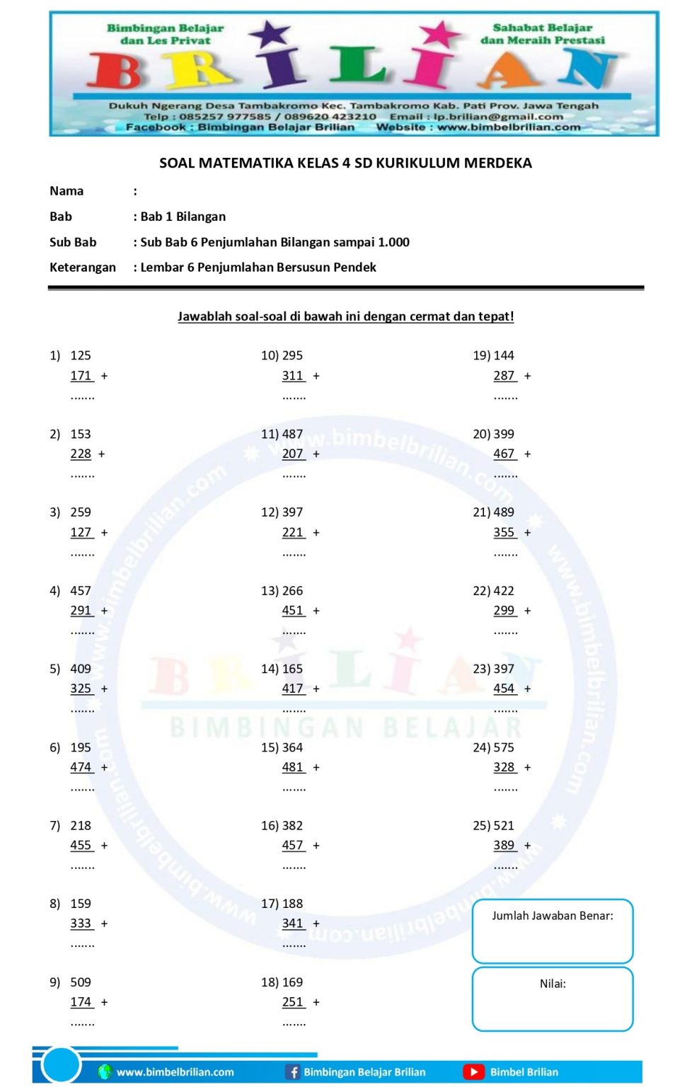 Latihan Soal Matematika Kelas 4 SD Semester 1 Kurikulum 2013 Terbukti Ampuh Buat Anak Pintar