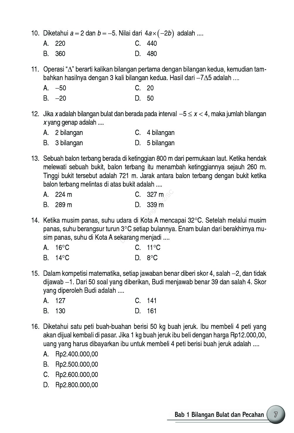 Rahasia Skor Tinggi: Latihan Soal Matematika Kelas 7 Bab 1 Ini Wajib Kamu Coba Sekarang