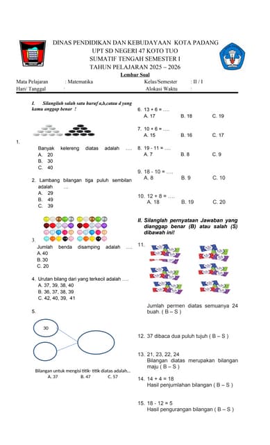 Rahasia Skor Tinggi Lewat Latihan Soal Matematika Kelas 3 SD Semester 1 Tematik