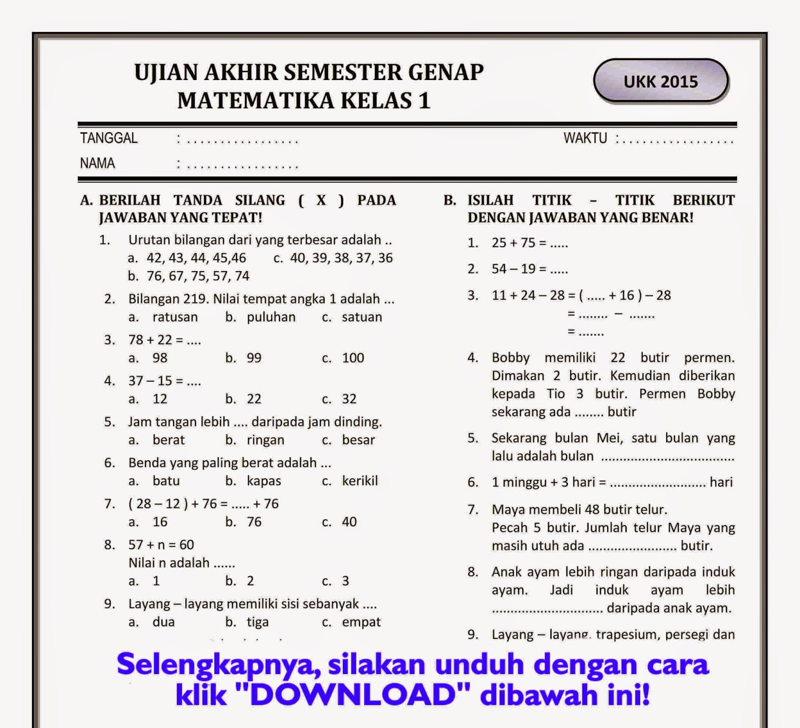 Rahasia Sukses Ujian dengan Latihan Soal Matematika Kelas 4 K13 Semester 1 Terbaru