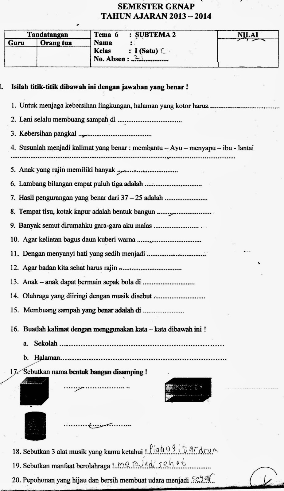 Wajib Tahu Latihan Soal Penjaskes Kelas 4 SD Semester 1 dan Kunci Jawaban Terbaru